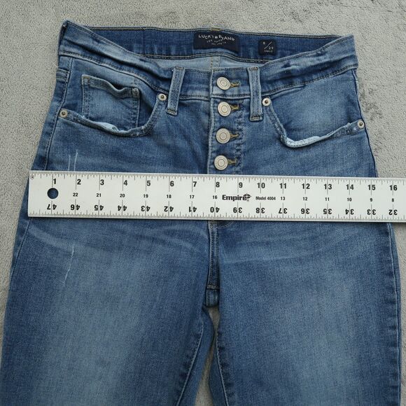 Lucky Brand Jeans Womens Size 8 High-Rise Bridgette Skinny 26" Inseam Distressed - Picture 9 of 16